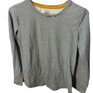 Wonder Nation Black and White Striped Long Sleeve Tee